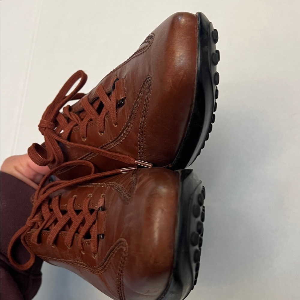 TOD’S WOMENS BROWN LEATHER DRIVING SHOES SIZE 38.5 - Picture 8 of 16
